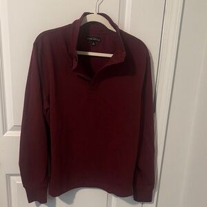 J. Crew Men's Burgundy Zip-Up Sweater